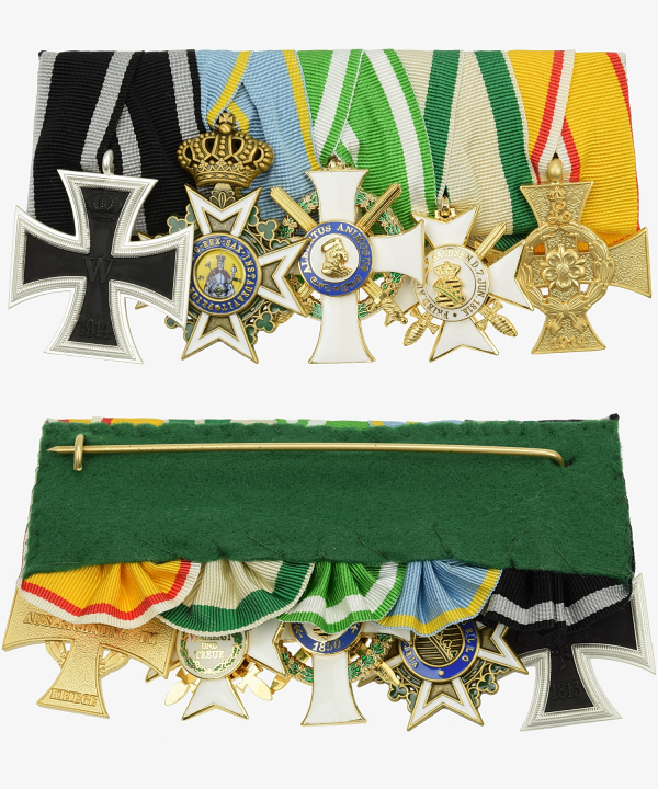 Ordensspange Eisernes Kreuz, St. Heinrichs Orden, Albrechtsorden, Verdienstkreuz, Lippe Detmold